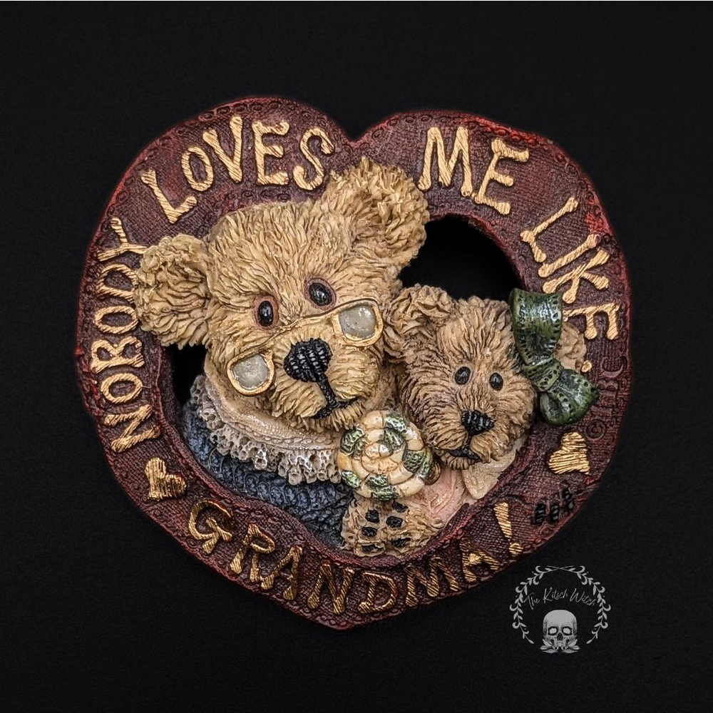 Boyds Bear & Friends Grandma Bear Granddaughter Heart Brooch - Vintage Bearwear